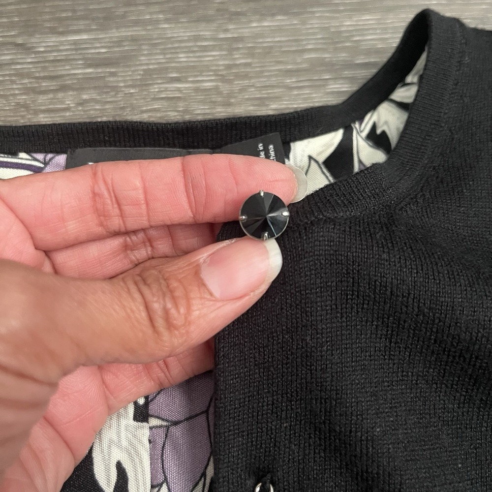 The Limited‎ Black Silk Cashmere Blend Cardigan Sweater Womens Small Vtg Y2K 90s - Picture 2 of 9
